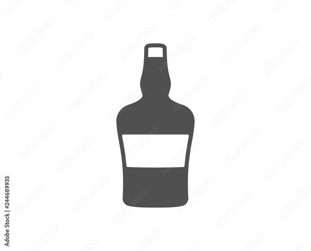 Scotch bottle icon. Brandy alcohol sign. Quality design element. Classic style icon. Vector