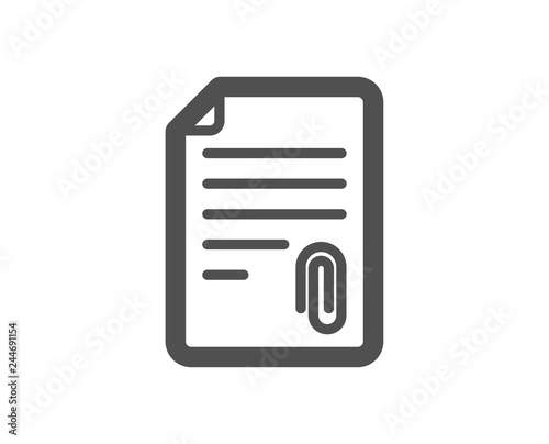 CV attachment icon. Document file symbol. Quality design element. Classic style icon. Vector