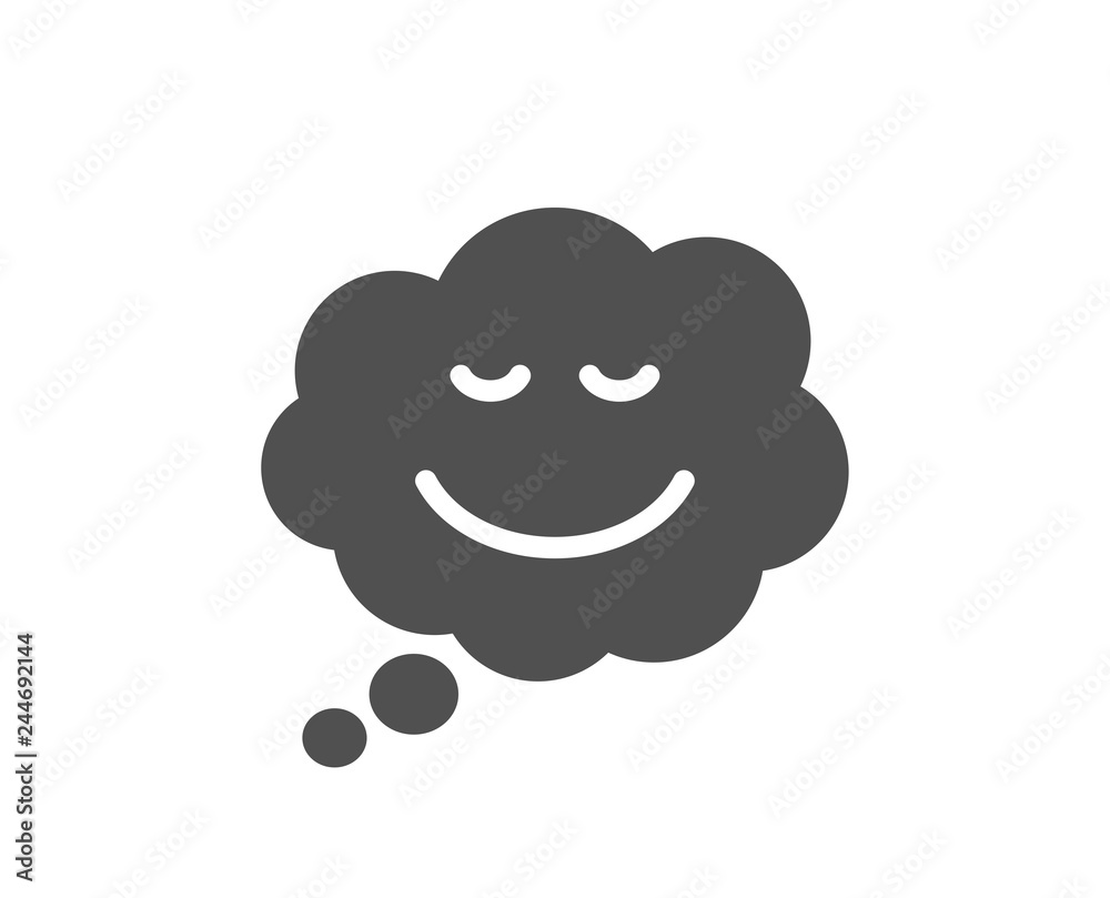 Comic speech bubble with Smile icon. Chat emotion sign. Quality design element. Classic style icon. Vector Comic speech bubble with Smile icon. Chat emotion sign. Quality design element. Classic style icon. Vector