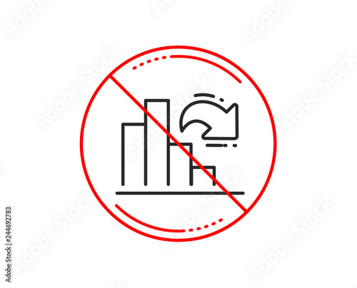 Wallpaper Mural No or stop sign. Decreasing graph line icon. Column chart sign. Market analytics symbol. Caution prohibited ban stop symbol. No  icon design.  Vector Torontodigital.ca