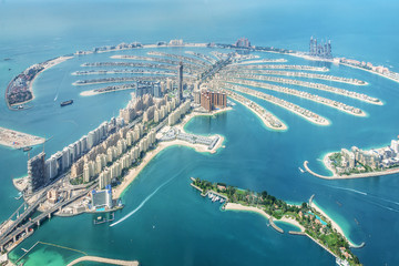 Wandcirkels Dubai Luchtfoto Palm Jumeirah eiland Dubai  © Delphotostock