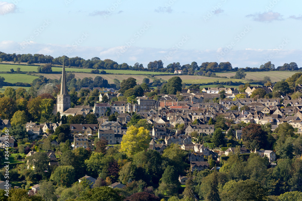 Early signs of Autumn colour around the Cotswold village of Painswick, Gloucestershire, UK