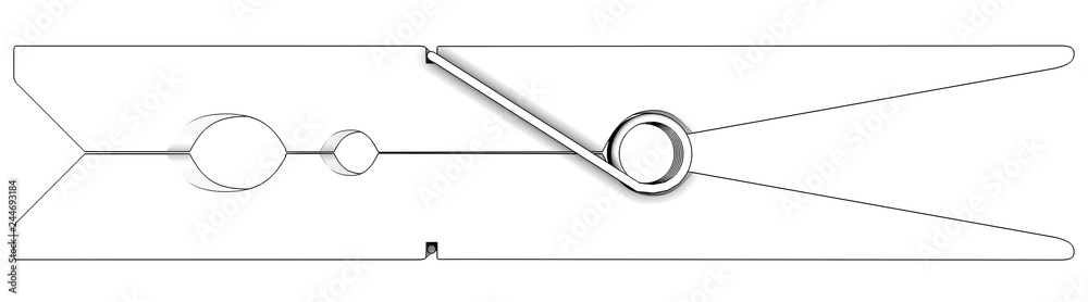 Wooden Clothespins. isolated on white background. 3d render. Wooden Clothespins. isolated on white background. 3d render.