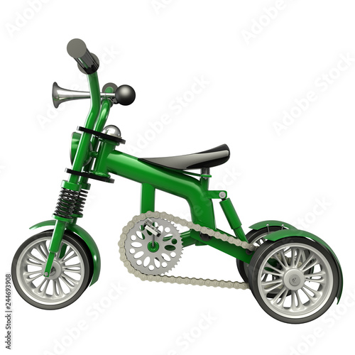 Children bicycle. Concept. 3D illustration. Isolated on a white background.
