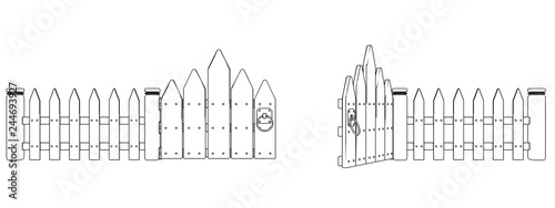wooden farm gate. realistic. isolated on white background. 3d render.