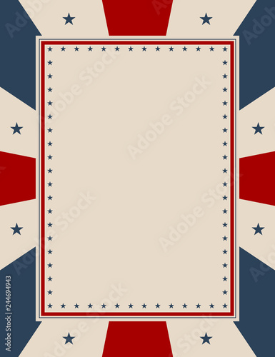 American Flag Design. American background for national celebrations.