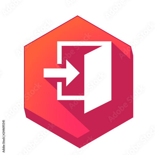 Free Download ikona z długim cieniem na tle sześcioboku  - GFXLoad