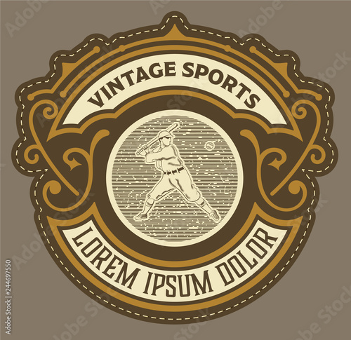 Old retro baseball logo.organized by layers