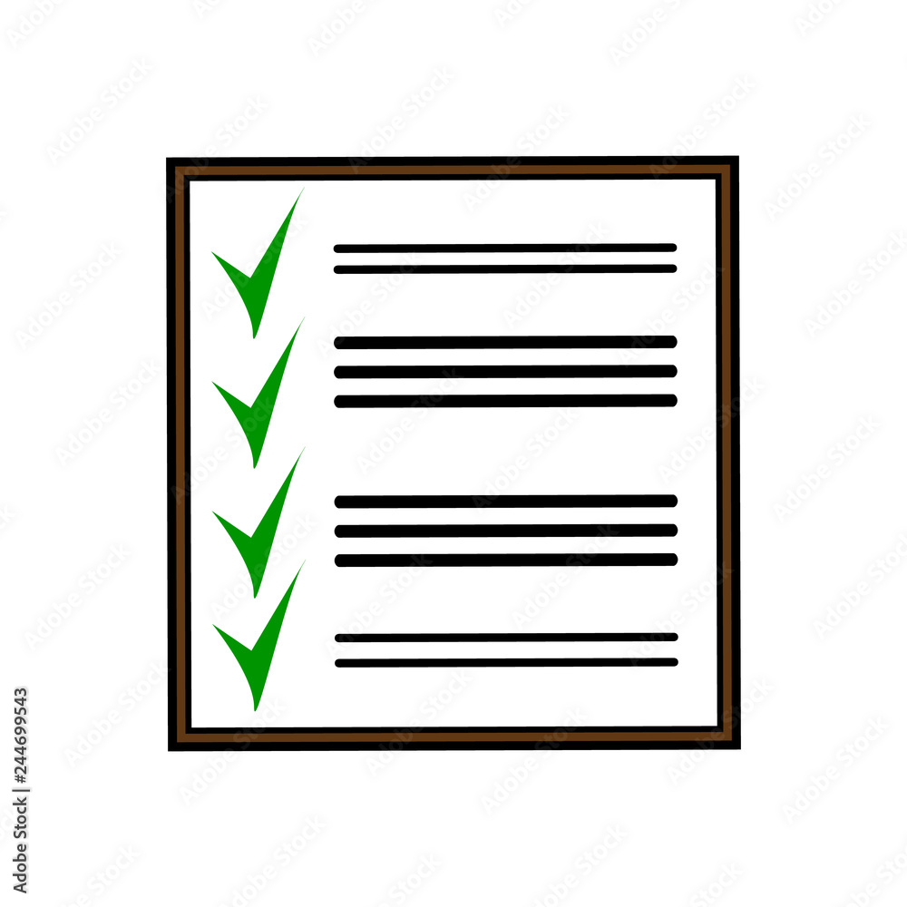 Wonderful design of a black table with completed tasks on a white background Wonderful design of a black table with completed tasks on a white background