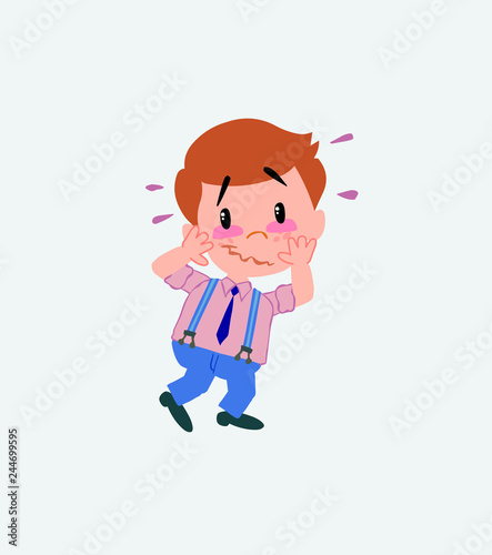 Businessman in casual style pleasantly surprised.