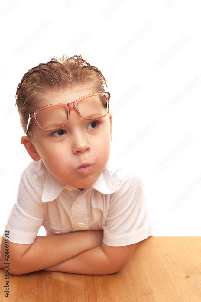 Positive little boy an elementary school student Positive little boy an elementary school student