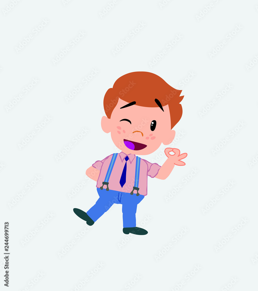Businessman in casual style doing the OK sign with his hand. Businessman in casual style doing the OK sign with his hand.
