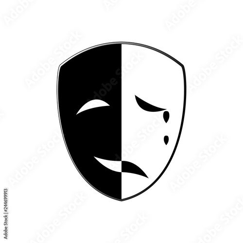Mediator spand fordomme An interesting design of a black and white mask with emotions of joy and  sorrow Stock Vector | Adobe Stock