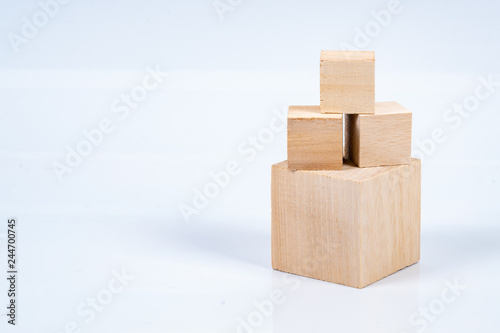 Wooden cube with close up view