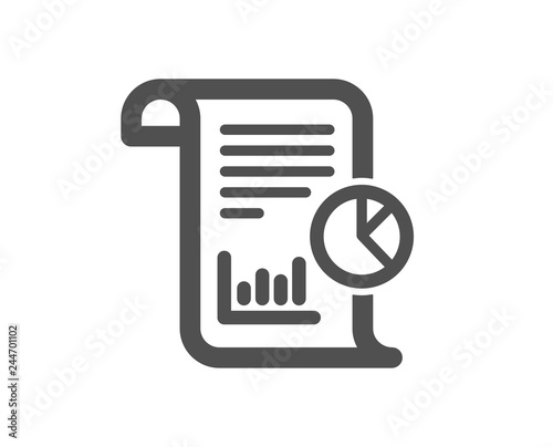 Report icon. Business management sign. Company statistics symbol. Quality design element. Classic style icon. Vector