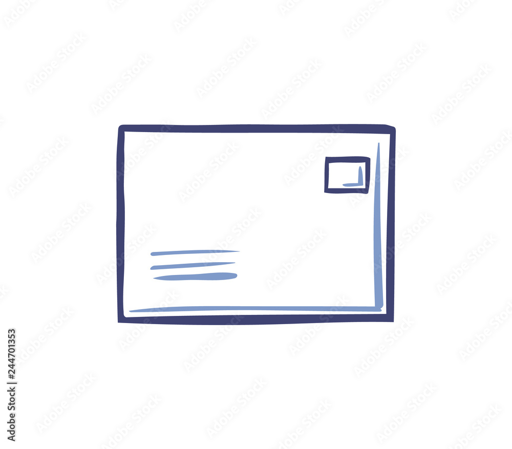 Envelope with Paper Mail Message Isolated Icon Vector Envelope with Paper Mail Message Isolated Icon Vector