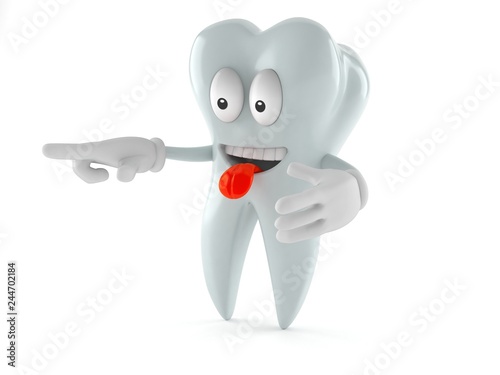 Tooth character pointing finger