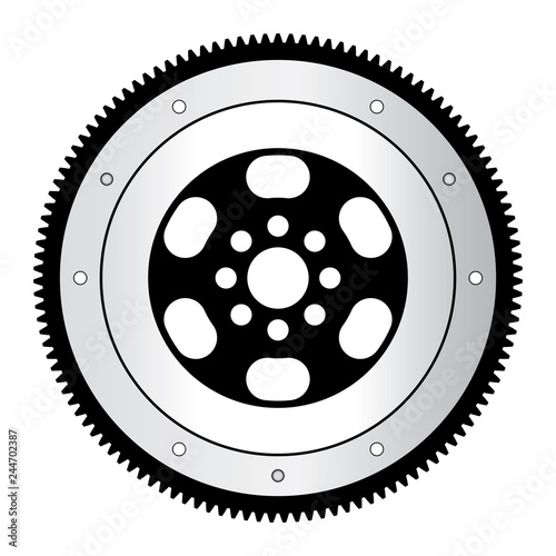 Automotive flywheel. Vector illustration