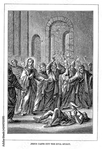 Принти на полотні Jesus casts out the evil spirit