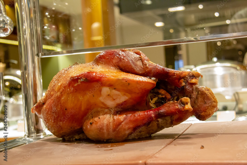 Naklejka premium Thanksgiving Roast Turkey cooked x’mas day