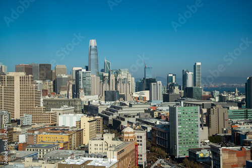 Aerial cityscape view of San Francisco, California, USA