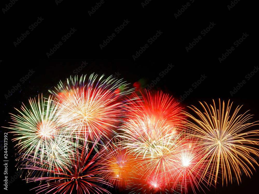Firework with black background Firework with black background