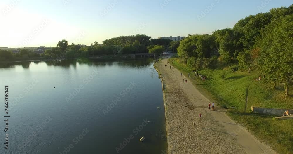 lake, Ukraine, Rivne, Aerial drone view lake, Ukraine, Rivne, Aerial drone view