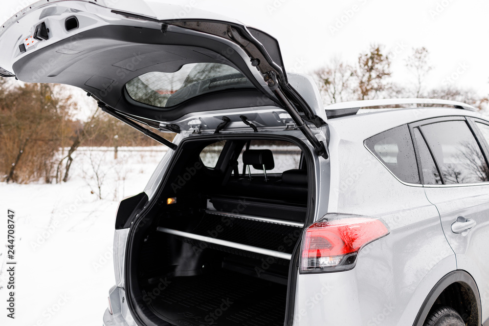 Obraz premium Modern and luxury car headlights. Exterior detail.