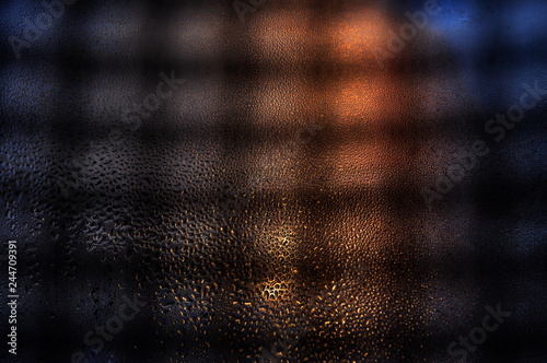 Abstraction. Drops on the glass.