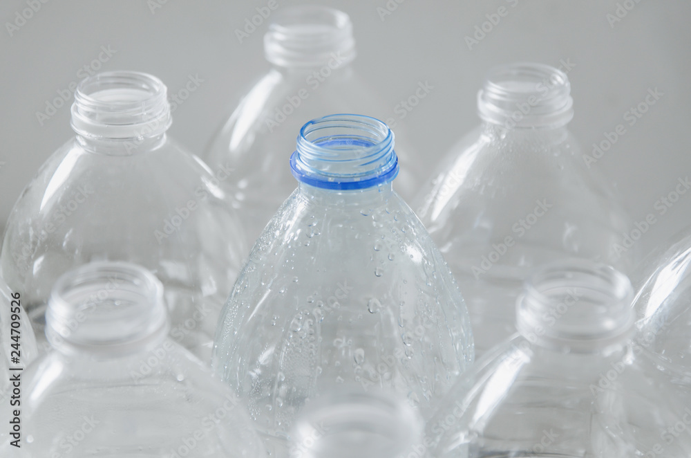 Empty bottles for recycle, Campaign to reduce the use of plastic and save world. Empty bottles for recycle, Campaign to reduce the use of plastic and save world.