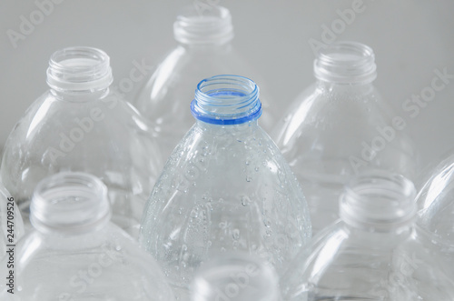 Empty bottles for recycle, Campaign to reduce the use of plastic and save world.