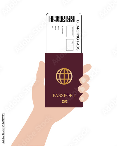 Passaporto con biglietto aereo - Illustrazione vettoriale