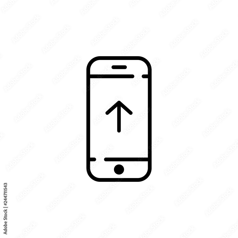 upload icon on screen phone. Vector flat symbol EPS10 upload icon on screen phone. Vector flat symbol EPS10