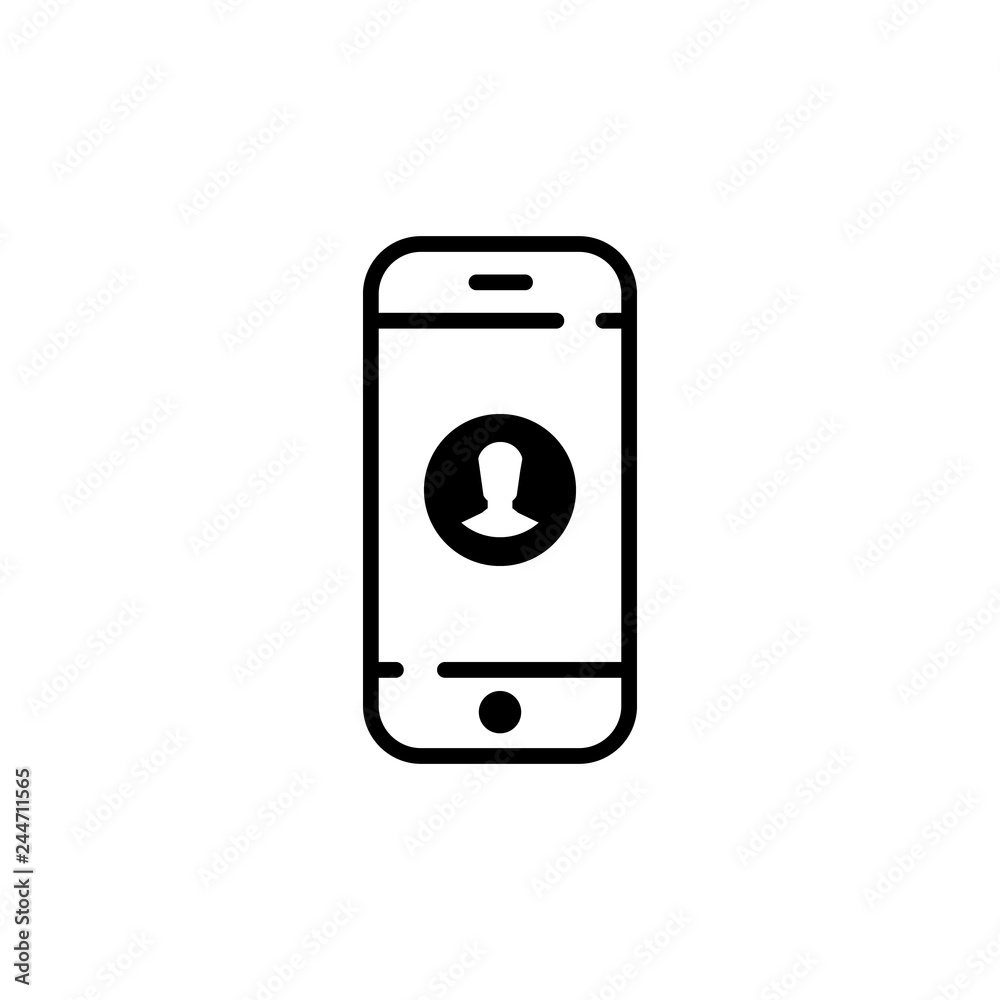 Incoming call on smartphone screen. vector flat symbol EPS10 Incoming call on smartphone screen. vector flat symbol EPS10
