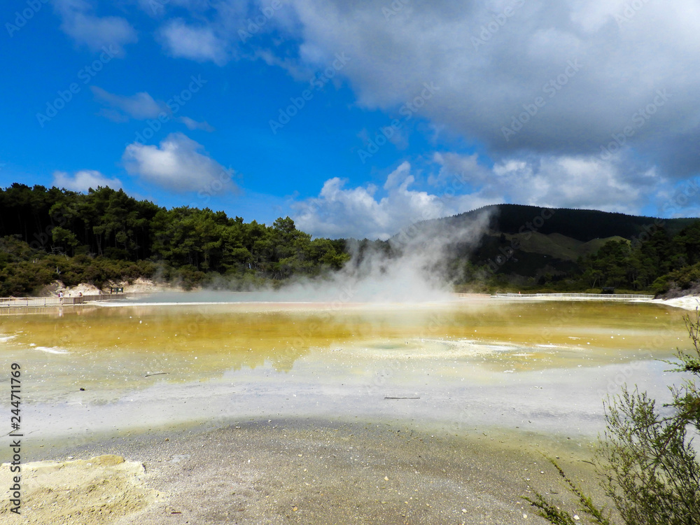 Boiling water in Wai-o-Tapu, New Zealand Boiling water in Wai-o-Tapu, New Zealand