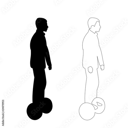 boy on segway silhouette