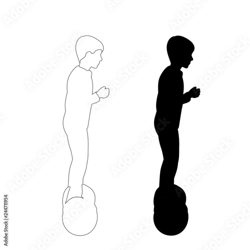 boy on segway silhouette