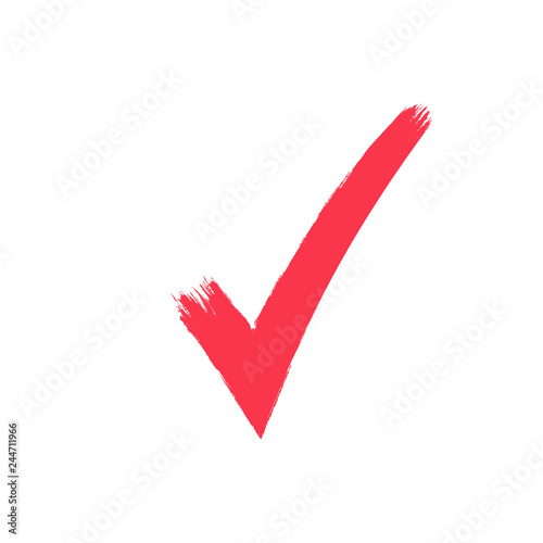 Tick sign and red checkmark OK in vector