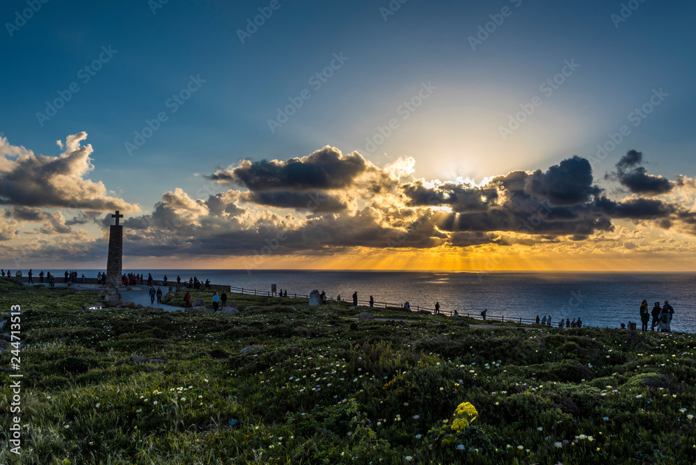 Sunset in Cabo da Roca, the last western part of Europe