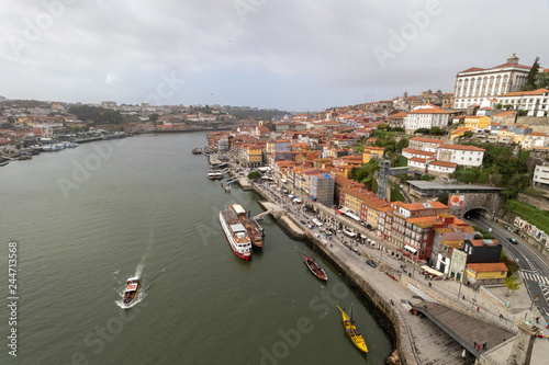 Architecture and Streets of rainy Porto, Portugal.