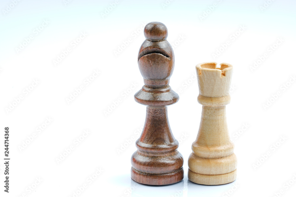Wooden chess with white background. Wooden chess with white background.