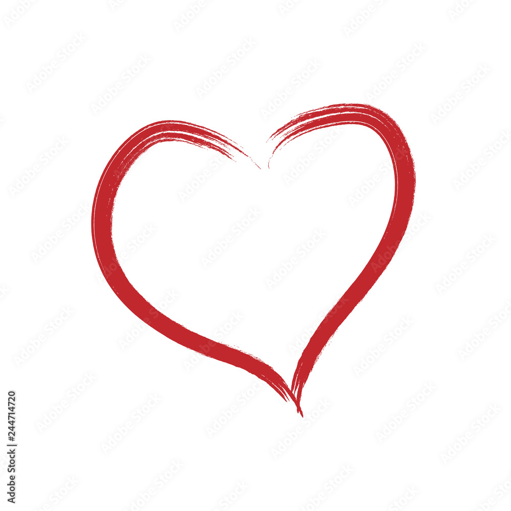 Heart vector. Hand drawn icon. Isolated on white background. Useful for web, greeting card and Valentine's day. Creative art sketch, modern concept. Vector illustration