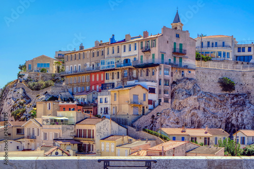 The mediterranean houses and terrace in the old city, Marseille, France