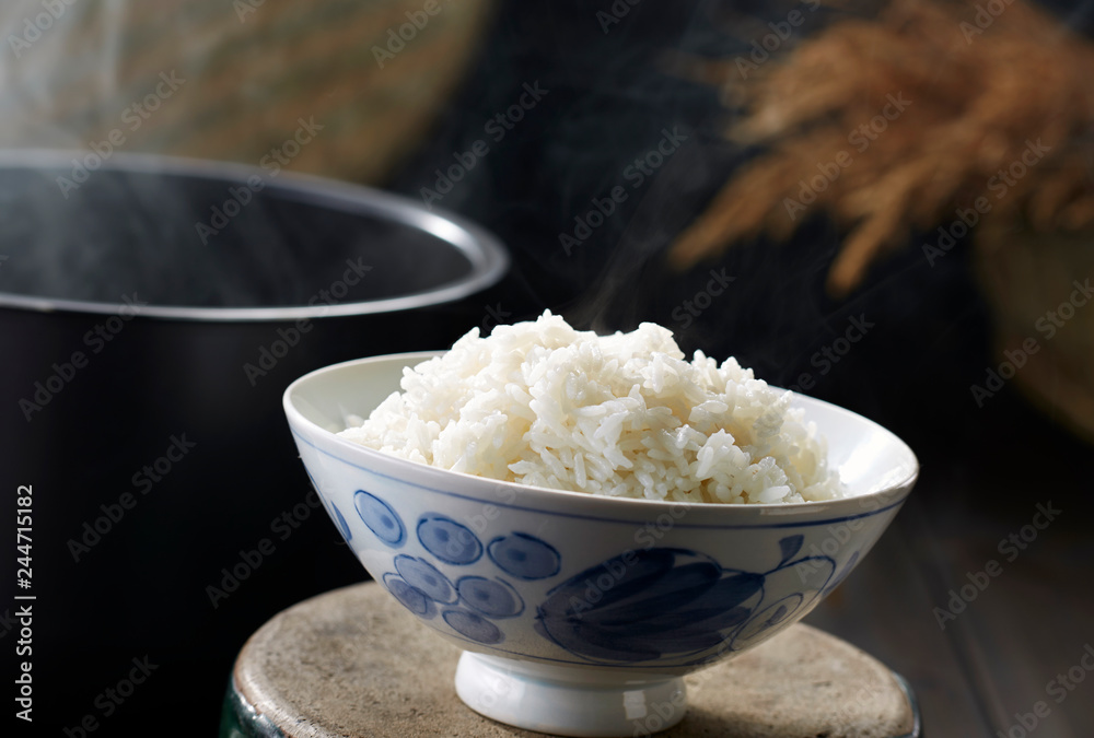 Fresh cooked rice in a bowl Fresh cooked rice in a bowl
