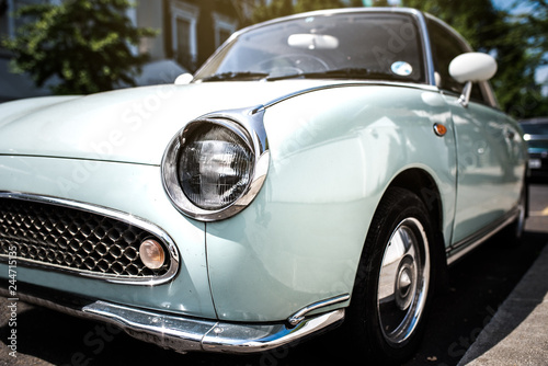 Beautiful cute classic blue vintage car © DavidPrado