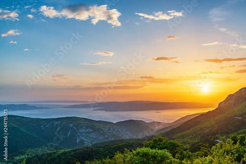 Colorful sunset at Adriatic sea