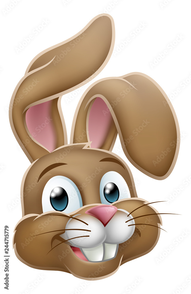 Easter bunny cute rabbit cartoon character face graphic illustration Stock  Vector | Adobe Stock