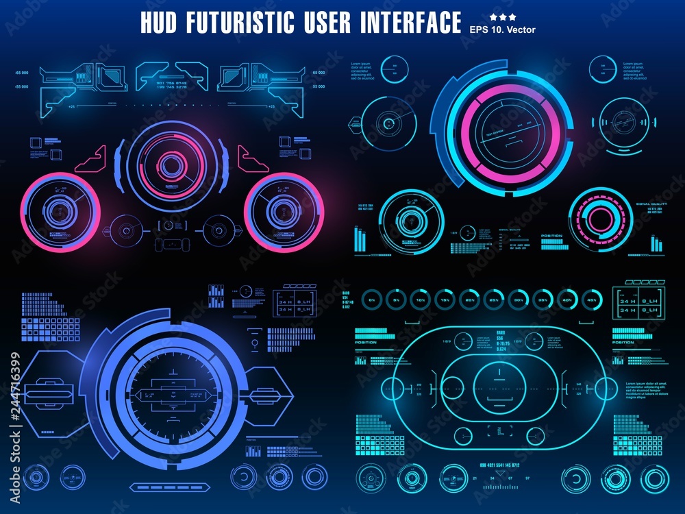 Sci-fi futuristic hud dashboard display virtual reality technology screen, target Sci-fi futuristic hud dashboard display virtual reality technology screen, target