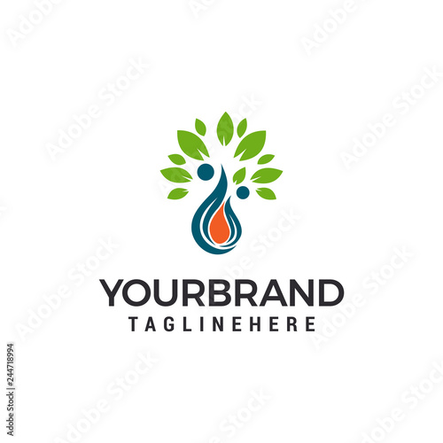 water drop eco leaf Logo Template vector illustration design