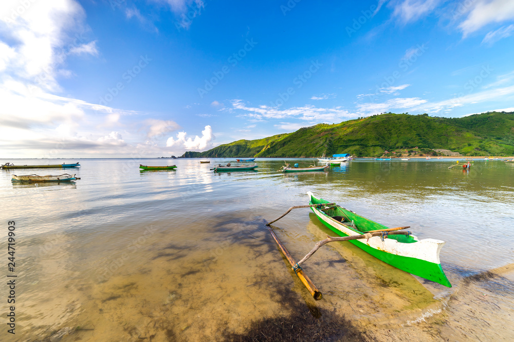 Fototapeta premium Traditional wooden boat at Lombok Island, Indonesia.